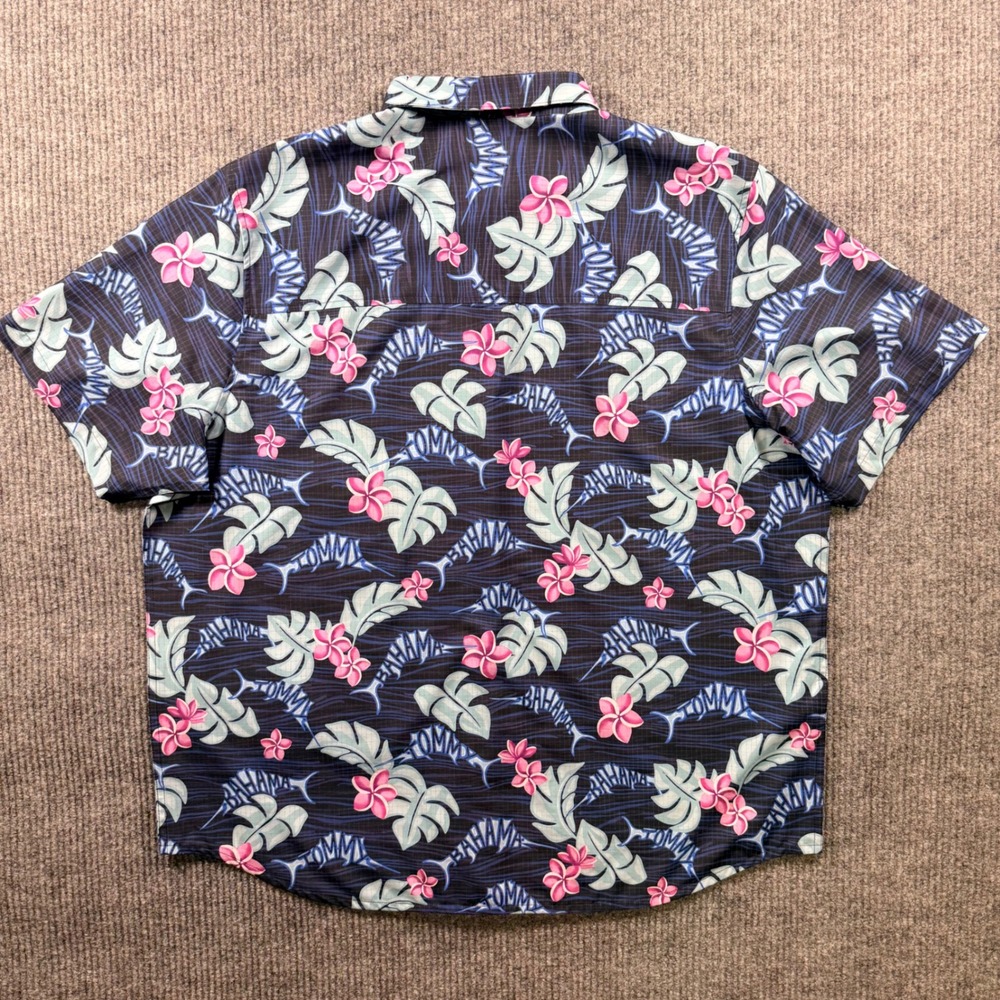Tommy Bahama Mens XXL The Bahama Coast Tropical Marlin Floral Shirt Navy Blue - Picture 7 of 8